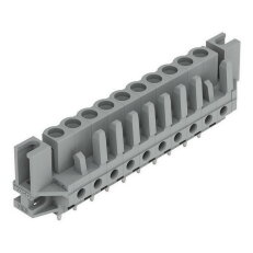 Pružinová svorkovnice THT rovná 5 mm šedá 10pól. WAGO 232-140/047-000