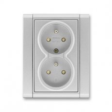 ABB Time 5512F-C02359 08 Zásuvka dvojnásobná chráněná s clonkami