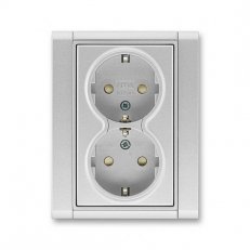 ABB 5512F-C03459 08 Zásuvka 2násobná s ochrannými kontakty(podle DIN),s clonkami