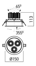 XDRILL RIM REC. FITTING 3x9W 220-240V AC