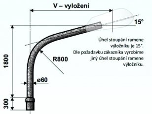 V 3/76 - 1500/120 výložník obloukový