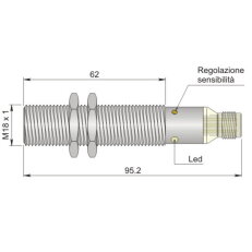 Kapacitní senzor d18 mm AECO SC18SM-C5 NPN NO+NC H