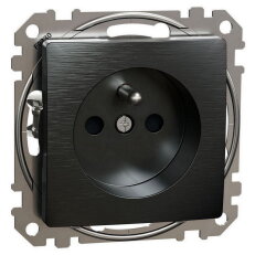 Zásuvka bezšroubová,Leštěný Titan,Sedna Design/Elements SCHNEIDER SDD172012U
