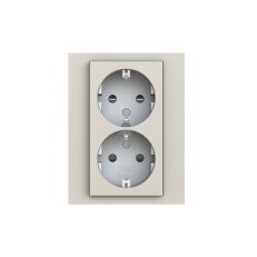 Dvojzásuvka ABB LEVIT s clonkami, bezšroub., macchiato/bílá 5522H-C03458 18W