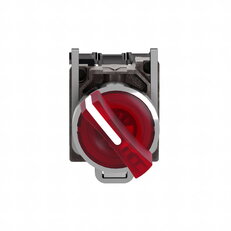 Schneider XB4BK124B5 Ovládač otočný prosvětlený s LED, 1 Z + 1 V, 24 V, rudý