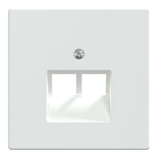Centrální deska, Merten System D, RJ45, dvojitá, lotus white, lesklý plast