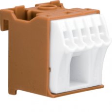 QuickConnect bezšroubový blok fázový, hnědý, 6 svorek, 1x25+5x4mm2, šíře 30mm