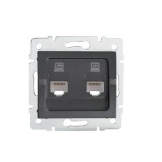 Dvojitá datová zásuvka nezávislá LOGI 2xRJ45Cat 6 Jack 25288 Kanlux grafit