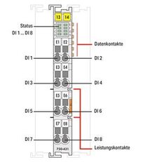 8kanálový binární vstup DC 24V 0,2 ms světle šedá WAGO 750-431