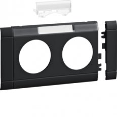 Přístrojový rámeček dvojzásuvky s popisovým polem 80mm, černá GB080219011