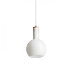 PULIRE RD závěsná opálové sklo/dřevo/chrom 230V E14 28W RENDL R12664