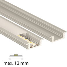 Vestavný hliníkový profil VS, 24x8 mm, mléčný difuzor, komplet, 1 m