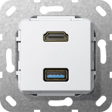 HDMI USB 3.0 A G-Ch vložka čistě bílá GIRA 567803