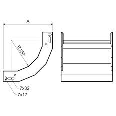 Stoupající oblouk 90° 50x250, lakovaný obvodově (Mars) KOPOS NSO 90X50X250_EO