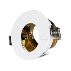 GU10 Fitting White+Gold Round, VT-874 V-TAC SKU3162