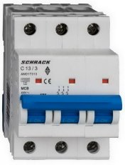 Instalační jistič AMPARO 10kA, C 13A, 3P SCHRACK AM017313--