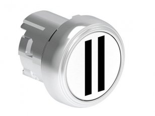 Lovato LPSB1128 Tlačítko s návratem kovové se symboly d22mm lícující II / bílé