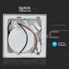 12W LED Surface Panel Downlight Premium - Square Natural White, VT-1205SQ 4914