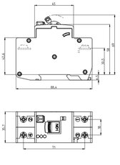 Proudový chránič s jističem KZS-2M2p EDI A B13/0.03 10kA 30mA ETI 002172403