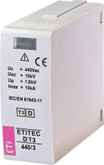 ETI Modul svodiče přepětí MODUL ETITEC D T3 440/3,3kA, 10kA, 440V AC, Uoc = 10kV