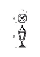 Sloupkové svítidlo ESSEN ST H61 E27 1X70W IP44 BR REDO 9660