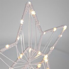 LED vánoční hvězda stolní, pletená, 35x LED, 2x AAA SOLIGHT 1V268