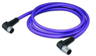 Kabel PROFIBUS, Zásuvka M12B,  úhlová, Zástrčka M12B,  úhlová, fialová 5pól.