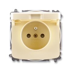 ABB TANGO Zásuvka chráněná s clonkami s víčkem slonová kost 5519A-A02397 C