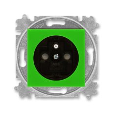 ABB LEVIT Zásuvka s ochr. kolíkem s clonkami zelená/kouř. černá 5519H-A02357 67