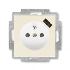 Zásuvka s USB nabíjením 5569H-A02357 17 slonová kost/bílá Levit ABB