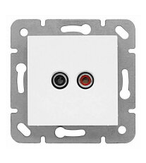 Přístroj audio 2x Cinch s krytkou, bílý SCHRACK EV104308--