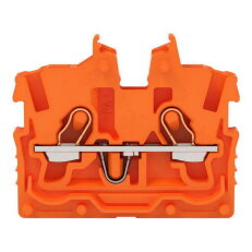 2vodičová průchozí svorka Mini, S ovládacími otvory, 1 mm2, Oranžová