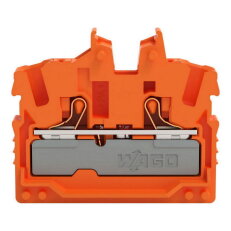 2vodičová průchozí svorka Mini, s ovládacím tlačítkem, 2,5 mm2, Oranžová