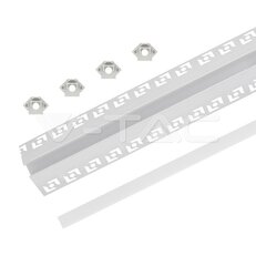 Aluminum Profile Set Milky Gypsum Outer Corner 2000mm, VT-8103 V-TAC SKU3361