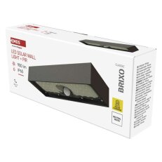 Solární LED svítidlo BRIXO s pohybovým čidlem, černé, neutrální bílá EMOS ZG166S