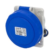 Zásuvka vestavná 24M233 IP66-67/230V/32A/3P 6h, šikmá 10°, mikrospínač SpeedPRO