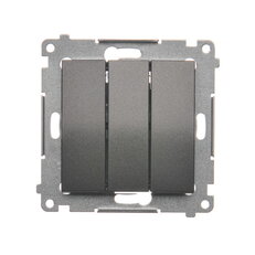 Trojité tlačítko 10AX, 250V~, antracit mat, metalizované DP31.01/48