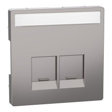 Centrální deska, Merten System D, RJ45 s popisovým polem, nikl, plast