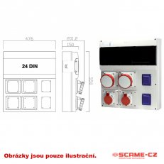 SCAME Zásuvková rozvodnice s chráničem D581 2x230V, 1x16A/4p, 1x32A/4p, 2x63A/4p