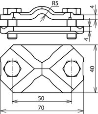 Propojovací/zkušební svorka Cu pro prům. 7-10/pásek 30-40mm DEHN 454107