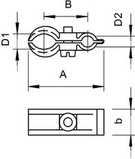 OBO 4024 9-16 Příchytka napínacího drátu, 9-16mm, světle šedá Polystyrol, PS