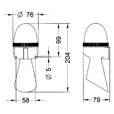 Houkačka s optickou signalizací SLEMF 240V AC IP43 95 dB zelená trvalý tón/svit