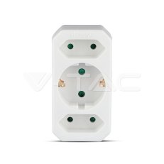 Adapter With Earthing Contact 2 Socket 2