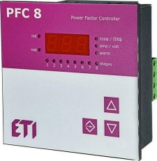 Regulátor jalového výkonu ETI PFC 8 RS 1F měření hodnot 400V AC RS485 8 výstupů