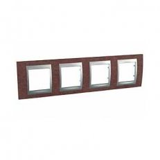 Unica Top Krycí rámeček čtyřnásobný, Tabaco/Aluminium SCHNEIDER MGU66.008.0M4