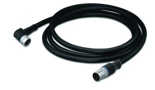 Kabel pro senzor/akční člen, Zásuvka M8,  úhlová, Zástrčka M12A,  přímá 3pól.