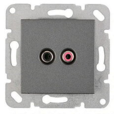 Přístroj audio 2x Cinch s krytkou, antracit SCHRACK EV114008--