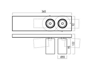 XPIPE ADJ. SURF. PROJ. 2x15W 200-240V AC