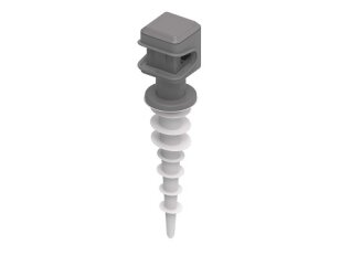 Plastový držák vedení d8mm, šroubovací do polystyrenu, šedý, plast 310518