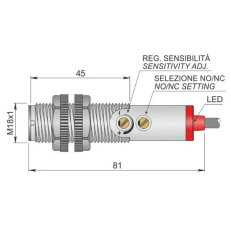 Optoelektronický senzor d18 mm AECO FT18-AP2